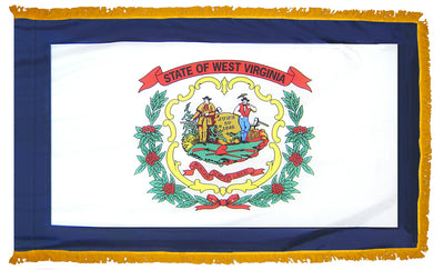 West Virginia State Flag Fringed or Pole Hem  Made in USA.