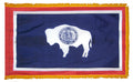 Wyoming State Flag Pole Hem with Optional Fringe- Nylon Made in USA