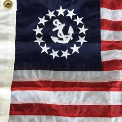 US Yacht Ensign Boat Flag Nylon Sewn & Embroidered Stars Made in USA.